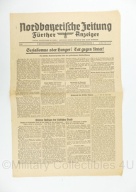 WO2 Duitse krant Nordbayerische Zeitung Furhter Anzeiger nr. 68 22 maart 1945 - 47 x 32 cm - origineel