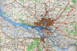 WW2 British War Office map 1944 Central Europe Hamburg - 87,5 x 65 cm - origineel