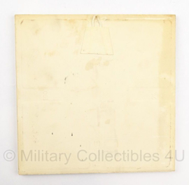 KMS Koninklijke Militaire School wandbord porselein - 15 x 15,5 cm - origineel