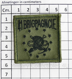 KL Nederlandse leger 41 BRIGPAGNCIE 41 Brigadepantsergeniecompagnie borstembleem - met klittenband - 5 x 5 cm - origineel