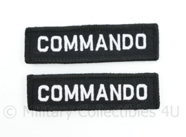 WO2 WW2 COMMANDO shoulder title pair - met klittenband
