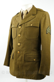 WO2 US Army Class A uniform 1942 rang Sergeant - jas maat 38R - gedragen - origineel