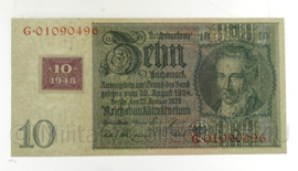 WO2 Duits 1937 Rentenbankschein - 10 Rentemark - origineel