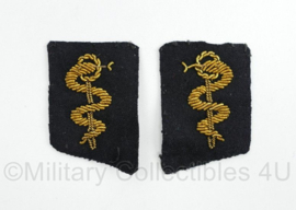 Koninklijke marine officiers Arts Dienstvak emblemen gespiegeld - 5 x 3,5 cm - origineel