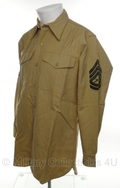 USMC US Marine Corps khaki overhemd lange mouw - rang Gunnery Sergeant- maat 38 tm. 41 - origineel