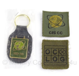 KL driedelige insigne set CIS CC en OC LOG Communicatie en Informatie Systemen Component Commanders- origineel