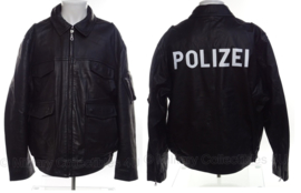 Bundespolizei leren jas met opdruk "Polizei "op rug  - maat 46 tm 58 -origineel