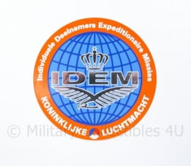klu Luchtmacht sticker IDEM Inividuele Deelnemers Expeditionaire Missies  - diameter 10 cm -origineel