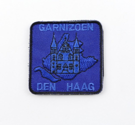 KL Nederlandse leger Garnizoen Den Haag borstembleem - met klittenband - afmeting 5 x 5 cm - origineel