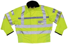 Britse politie jas geel reflecterend - met portofoon houders  - small -  origineel