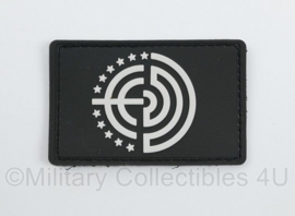 Tactical PVC patch white on black - 8 x 5 cm