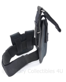 Defensie dropleg beenholster met dubbele magazijntassen - black - 14 x 3,5 x 23 cm - gebruikt - origineel