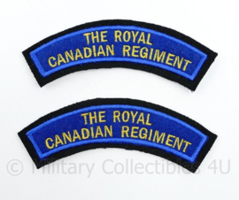 WO2 WW2 The Royal Canadian Regiment shoulder title pair