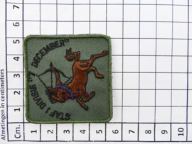 KL Nederlandse leger STAF 1 DIVISIE 7 DECEMBER borstembleem - met klittenband - 5 x 5 cm - origineel