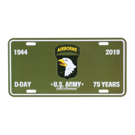 US Style Licence plate D Day 101st Airborne 1944-2019 - 75 jaar herdenking nummerbord