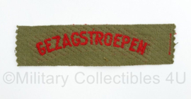 Straatnaam KL Gezagstroepen ongevouwen - gebruikt - 1944 tot 1945 - 13 x 3,5 cm - origineel