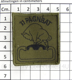 KL Landmacht borst embleem 11 PAGNBAT Pantsergeniebataljon - met klittenband - afmeting 5 x 5,5 cm - origineel