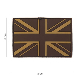 Uniform landsvlag United Kingdom Desert embleem 3D PVC -  klittenband - 8 x 5  cm