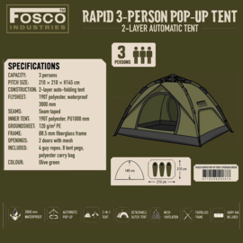 Fosco Rapid pop-up tent 3-personen
