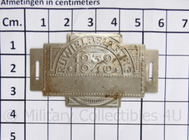 Nederlands fietsplaatje rijwielbelasting  1937 1938 - 6 ,5 x 3 cm - origineel