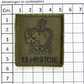 KL Nederlandse leger 13 HRSTCIE 13 Herstelcompagnie borstembleem - met klittenband - afmeting 5 x 5 cm - origineel