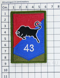 KL Nederlandse leger 43 Gemechaniseerde Brigade GVT embleem - met klittenband - 8 x 5,5 cm