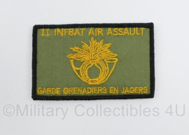 Defensie 11 INFBAT Air Assault Garde Grenadiers en Jagers horizontaal embleem - voor rugzak, baseball cap, ed. - met klittenband - 8 x 5 cm