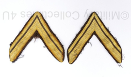 Defensie jaren 70 mouw rangen paar - Sergeant 1e klasse - 9 x 8,5 cm - origineel