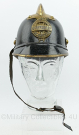 Duitse Freiwillige Feuerwehr Bollendorf Eiffel antieke lederen met messinghelm - origineel