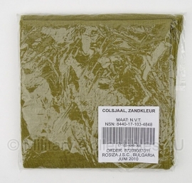 KL Nederlandse leger Colsjaal Gebreid Zandkleur khaki - huidig model - nieuw in verpakking - origineel