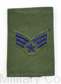 USAF US AIRFORCE GVT epauletten -  rang Senior Airman - per stuk -  6 x 4 cm -  origineel