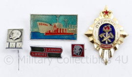 Russische USSR spelden set met Lenin - set van 5 stuks - origineel