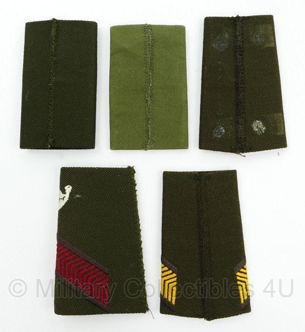 Set van 5 stuks KL Epauletten met posthoorn- 8,5 x 5 cm - origineel