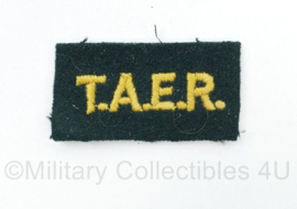 British Army shoulder title ENKEL TAER Territorial Army Emerbency Reserve 1961 1967 - 5 x 3 cm - origineel