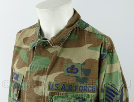 USAF US Air Force Woodland uniform Air Weather Service - rang Technical Sergeant -  met originele emblemen - maat medium-short - origineel