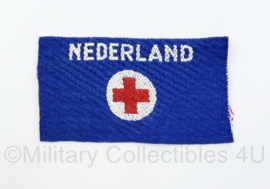 MVO Rode kruis embleem ongevouwen - Brabands weefsel - 10 x 5,5 cm - origineel