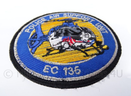 Nederlandse Politie Air Support Unit "EC 135" embleem -  met klittenband - diameter 9 cm