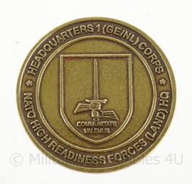 1 (Ge/NL) Corps Communitate Valemus Duits-Nederlandse Korps munt coin Operatie Peregrine Sword 2012 - origineel
