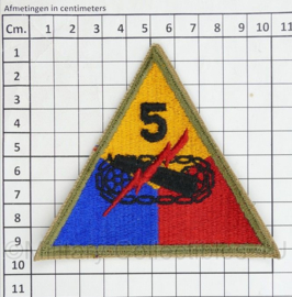 WO2 US cut edge embleem 5th armored division  - origineel