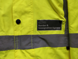 Britse politie parka MET warm ondervest IMMIGRATION  - geel reflecterend - maat Small tm. XL  - origineel