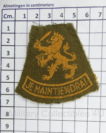 Defensie mouwleeuw Je Maintiendrai van uniform geknipt - vroeg model - 6,5 x 6,5 cm - origineel