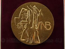 Hongaarse penning met doosje - goud - 6 x 6 cm - origineel