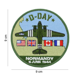 Embleem stof D-Day Normany 6 June 1944  - 9 cm. diameter - C-47