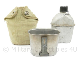 WO2 US veldfles set RVS beker en fles 1943 - origineel