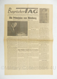 WO2 Duitse krant Bayerischer Tag 15 september 1945 - 47 x 32 cm - origineel