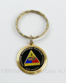 US Army 2nd Armored Division sleutelhanger - 7 x 3,5 cm - origineel