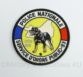 Frans Police Nationale Service Dórdre Public 93 embleem - diameter 9 cm - origineel
