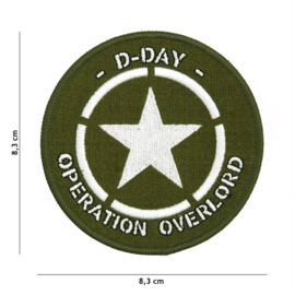 Embleem stof D Day Operation Overlord  - 8,3 cm. diameter