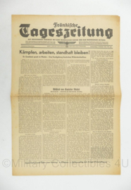 WO2 Duitse krant Frankische Tageszeitung nr. 234 5 oktober 1944 - 47 x 32 cm - origineel