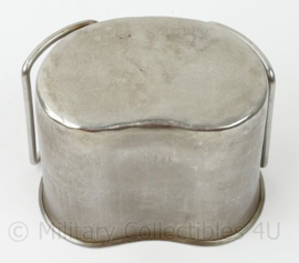 US Army RVS veldfles beker - ongestempeld - 13 x 10 x 8½ cm - origineel